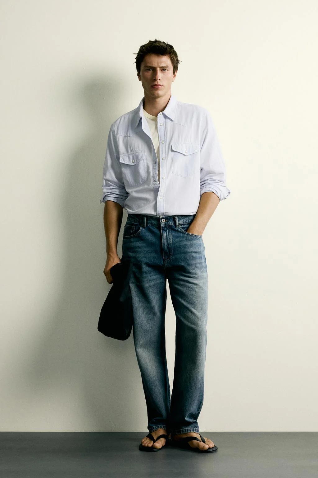 COTTON/LINEN WESTERN REGULAR FIT SHIRT