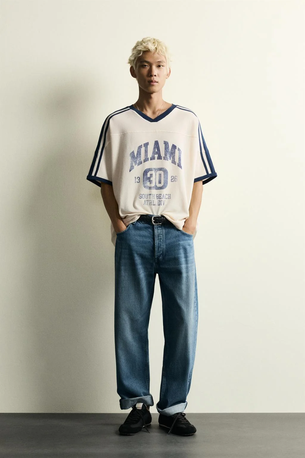 RETRO FOOTBALL PRINT RELAXED FIT T-SHIRT