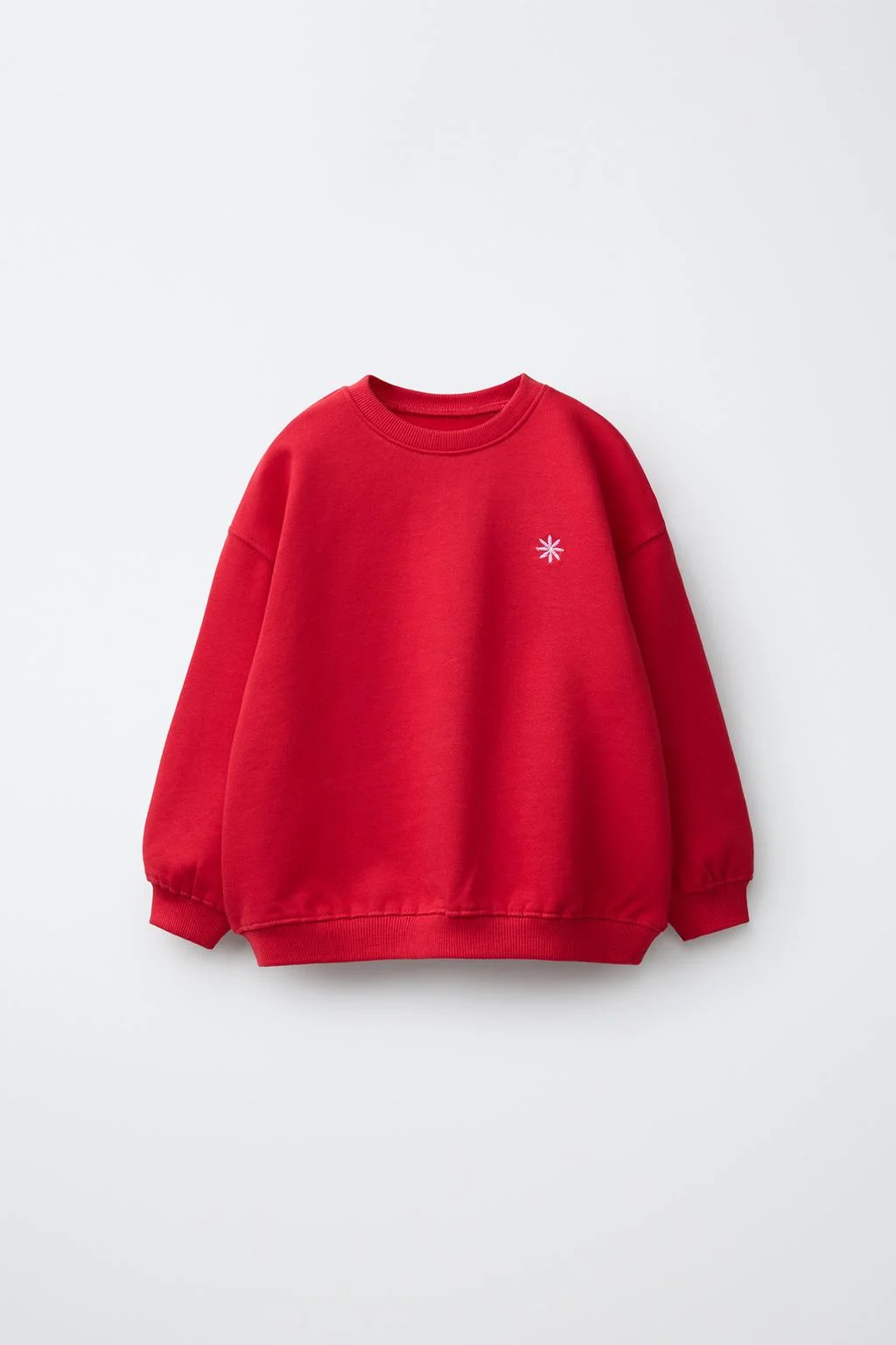 DAISY EMBROIDERED FLEECE SWEATSHIRT