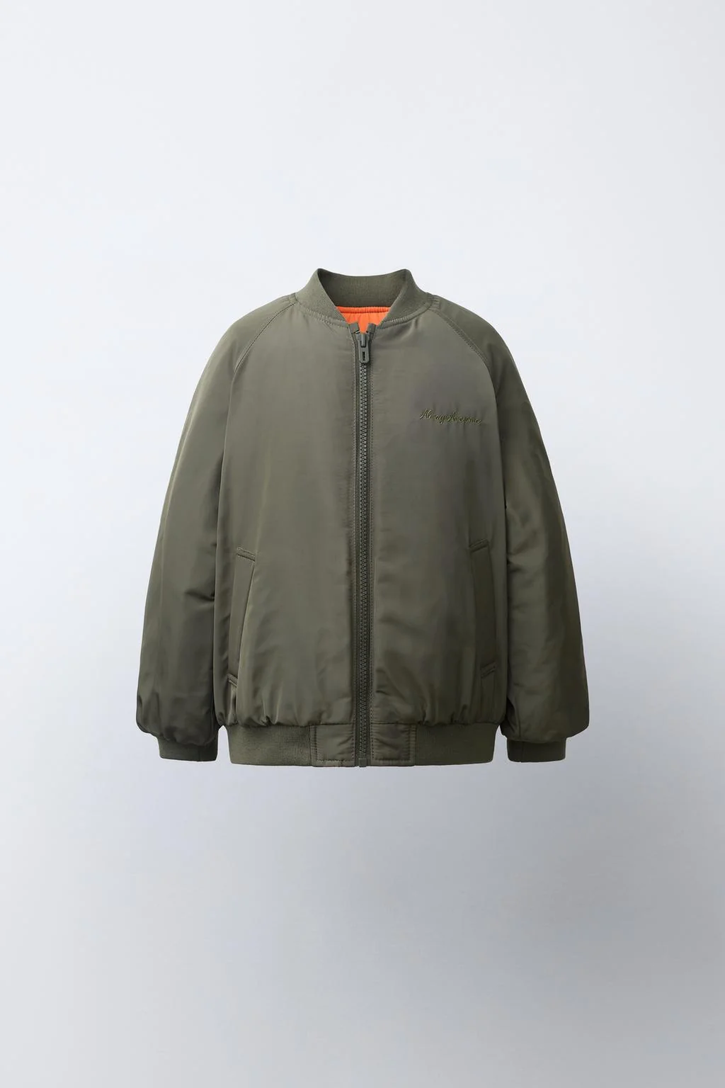 CONTRAST LINING BOMBER JACKET