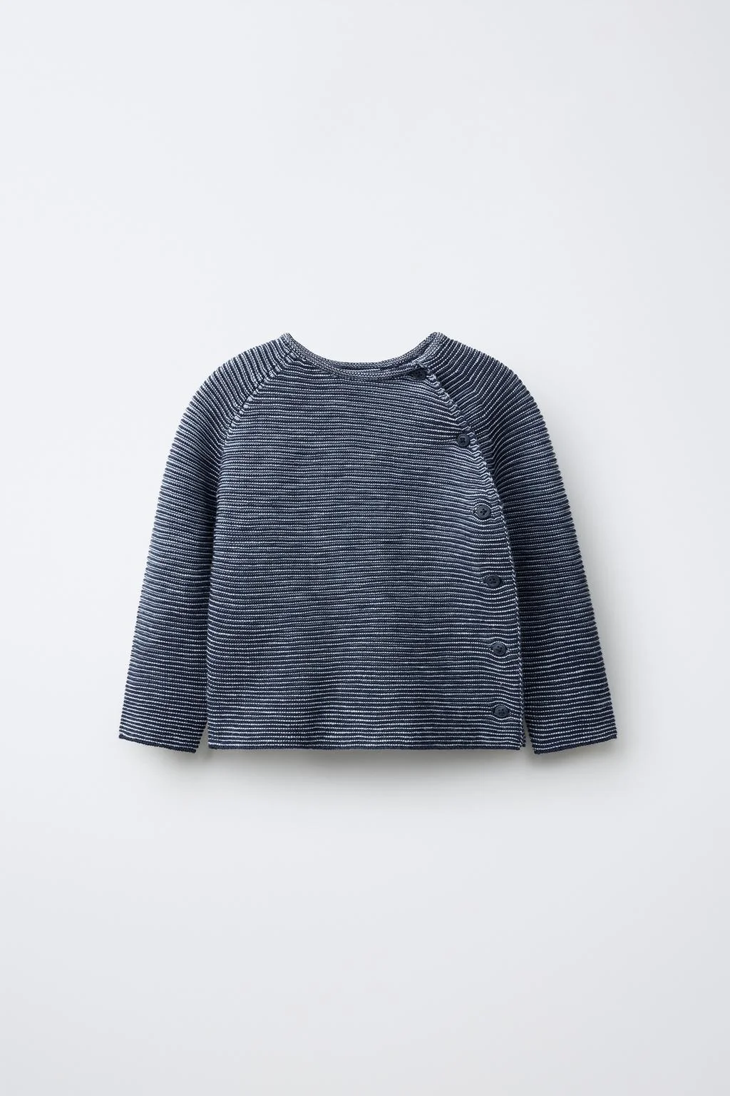 STRIPED WRAP-OVER KNIT JUMPER