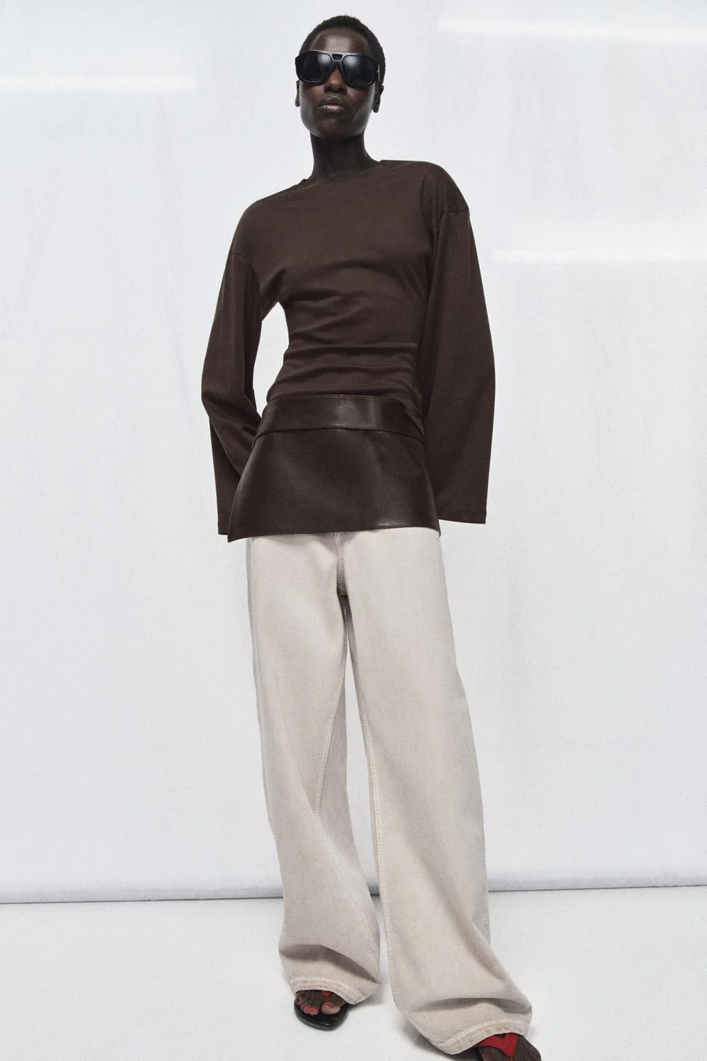 Кожаный пояс для юбки 100%