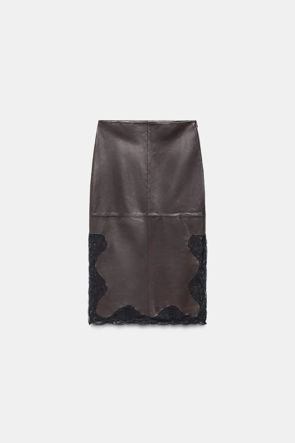 Кожаная юбка с кружевом ZW COLLECTION LIMITED EDITION