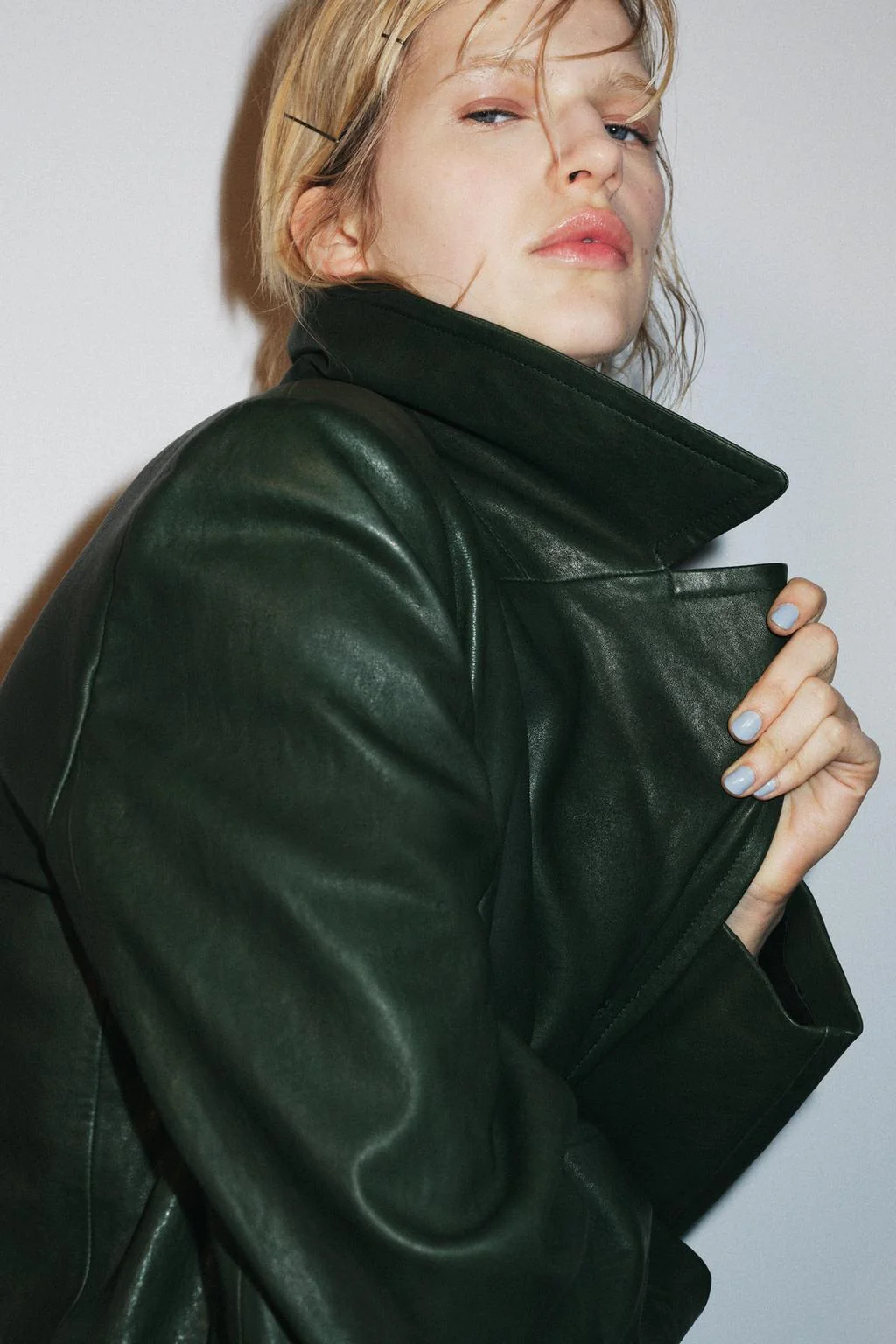 Двойной кожаный пиджак ZW COLLECTION LIMITED EDITION