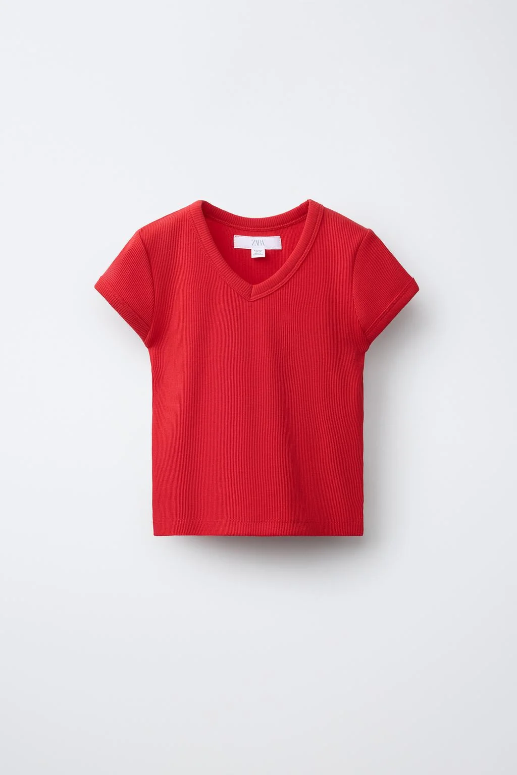 RIBBED V-NECK T-SHIRT