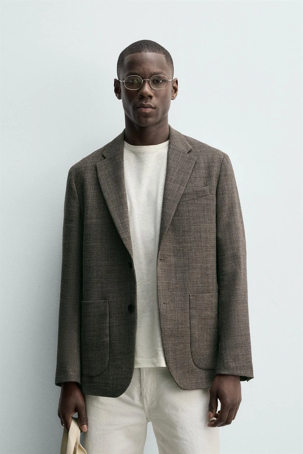 REGULAR FIT HOUNDSTOOTH BLAZER