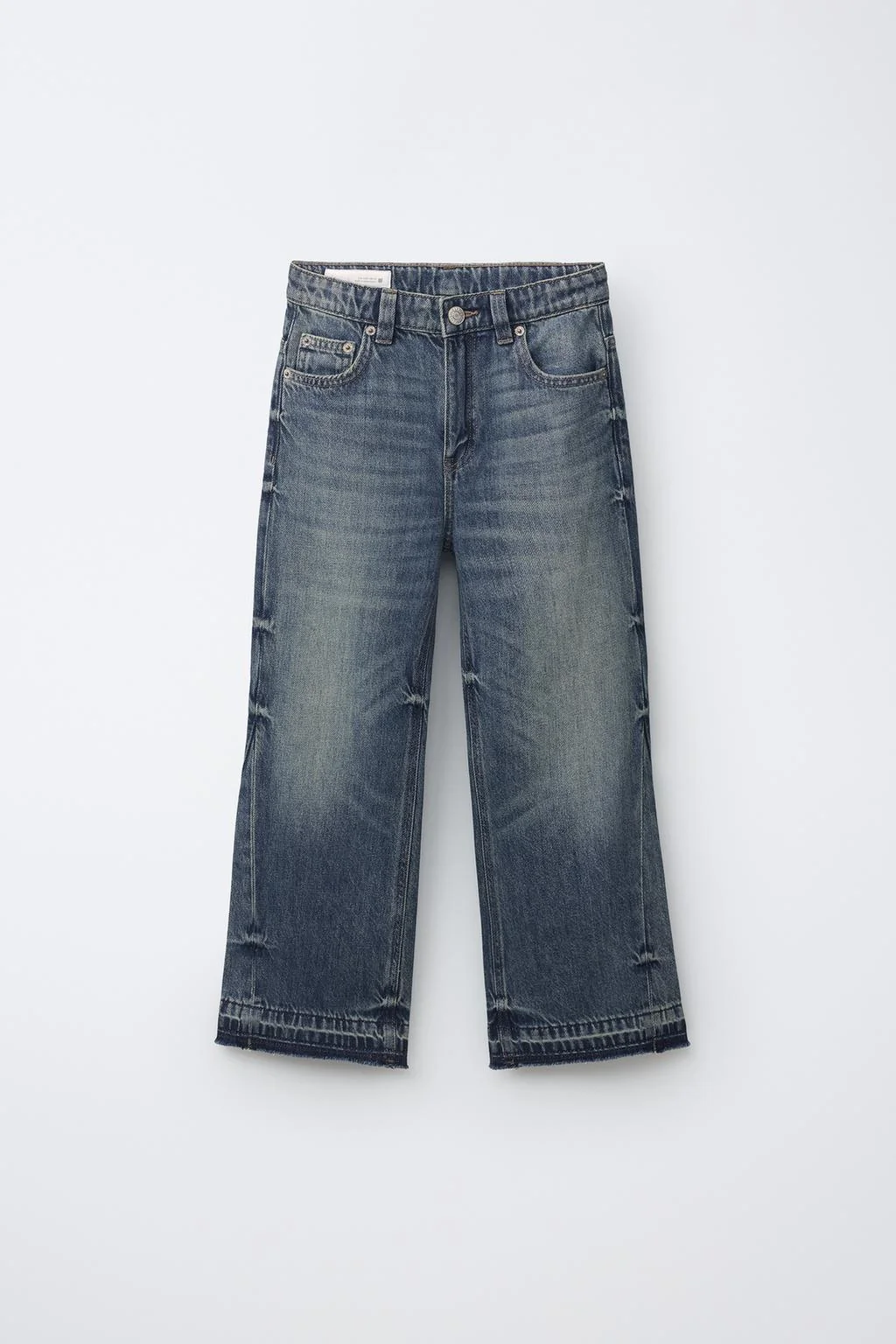 FLARE FIT JEANS WITH FRAYED HEM