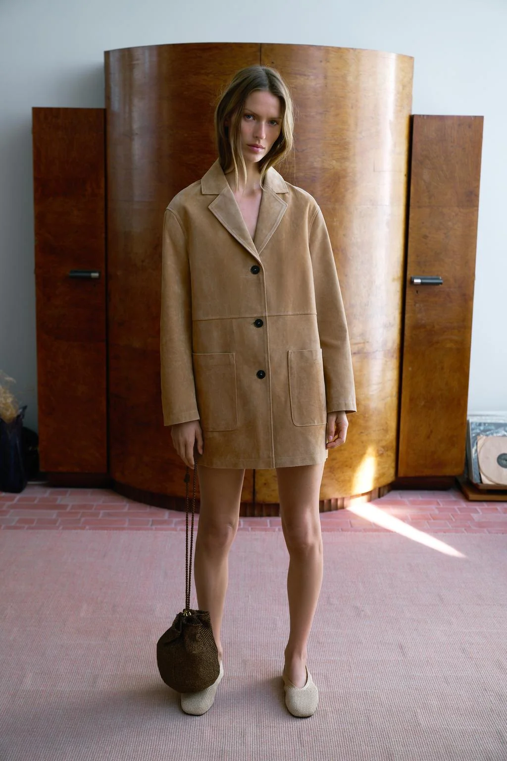 Металлизированные плетёные балетки — Плоские туфли