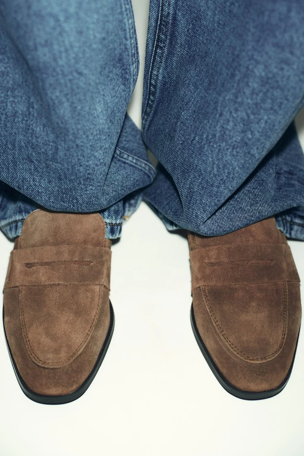 Раздельные замшевые лоферы на плоской подошве — Специальные цены