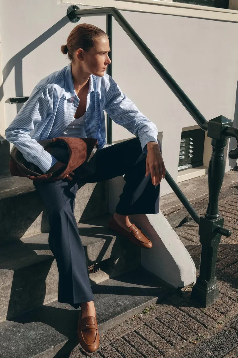 Кожаные лоферы пени