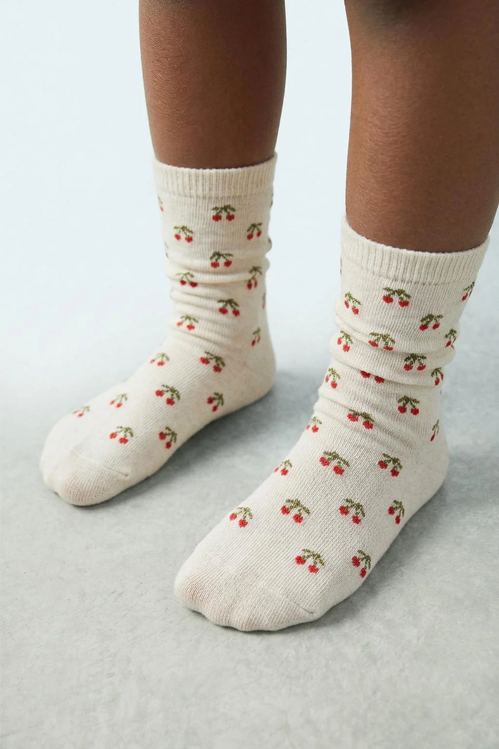 3-PACK OF CHERRY PRINT LONG SOCKS