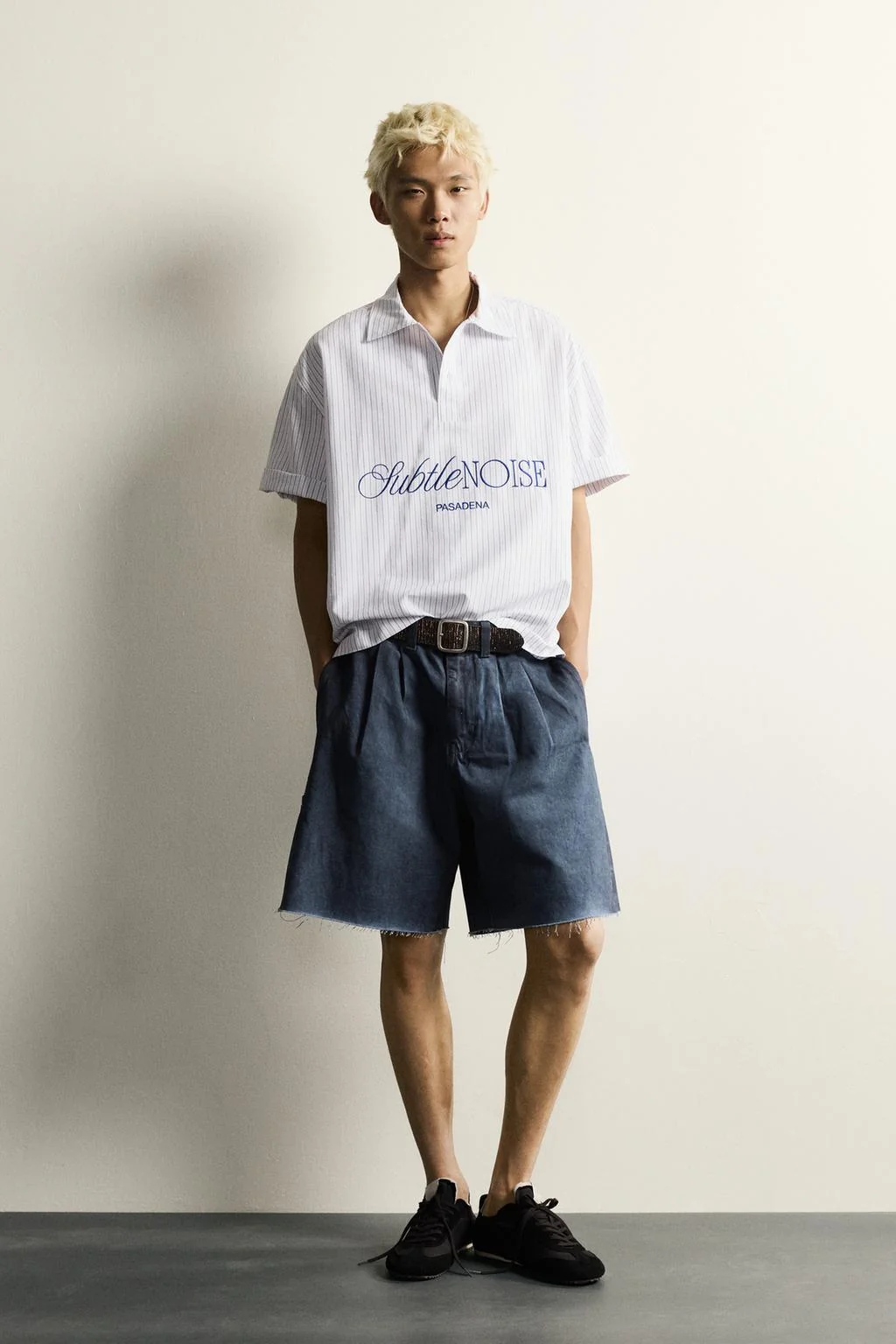 Поло relaxed fit striped embroidered