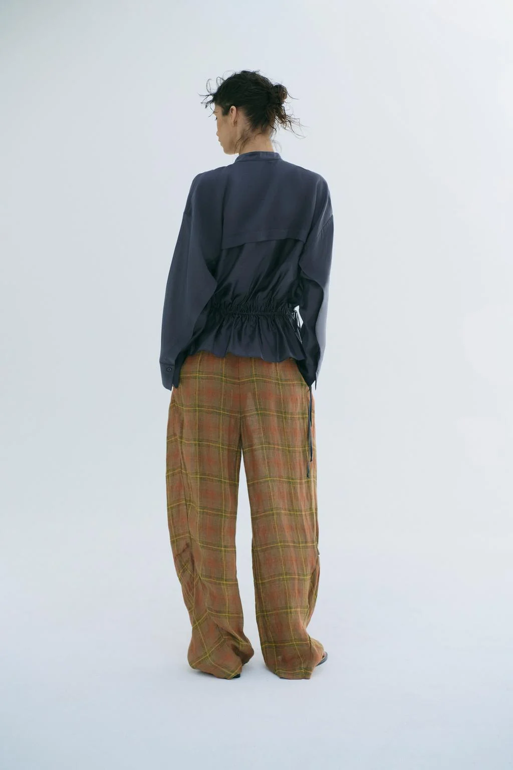 ZW COLLECTION Брюки из льна в клетку
