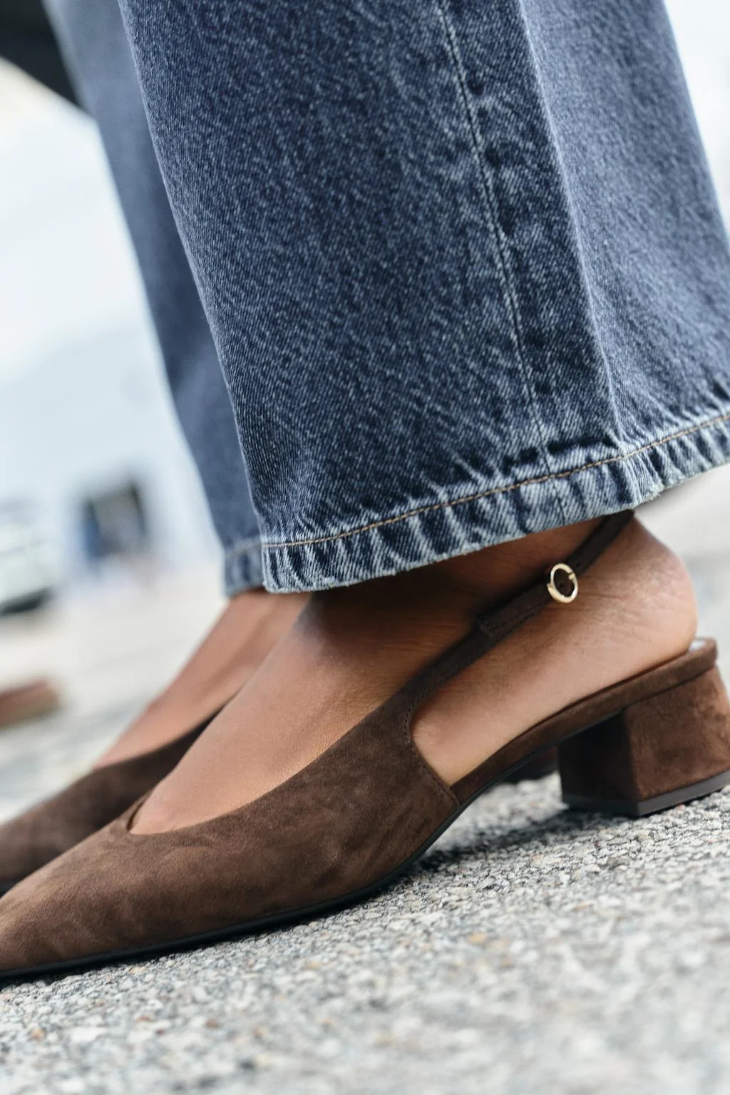 Туфли-лодочки на каблуке из замши с разрезом — Туфли на высоком каблуке