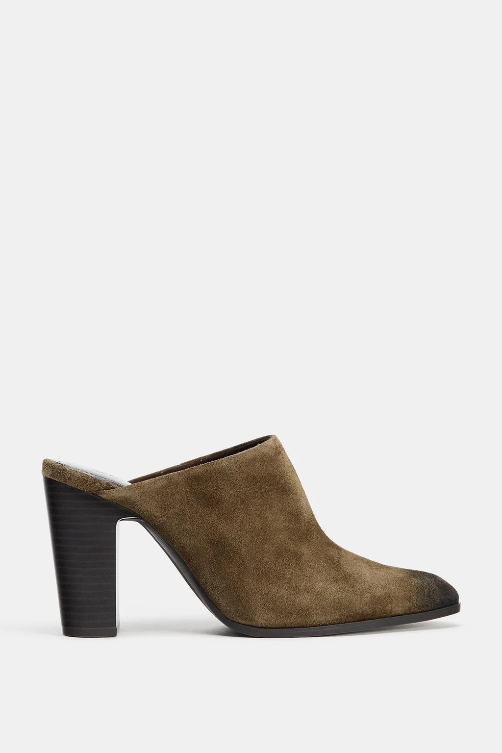 Мюли из замши с эффектом потёртости