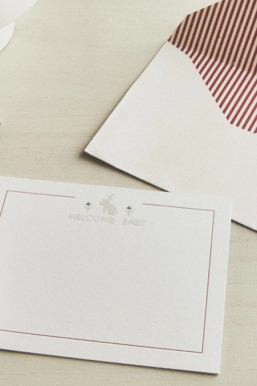 BUNNY BABY WELCOME CARD