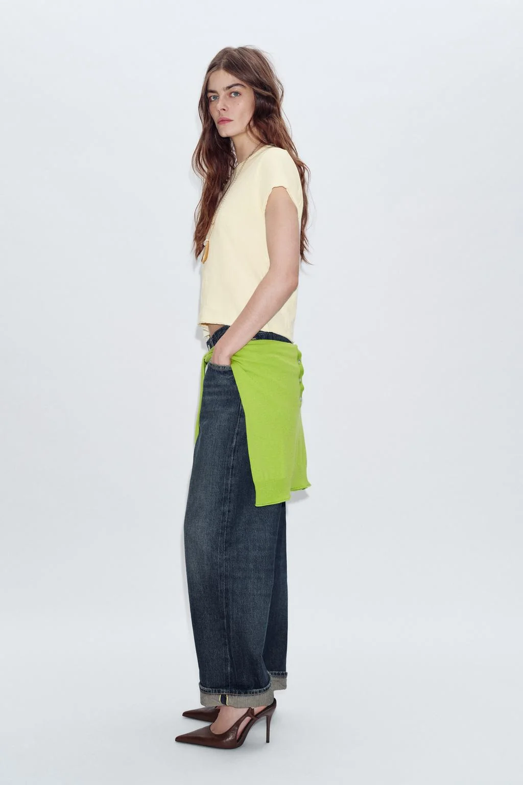 Кожаные туфли на высоком каблуке