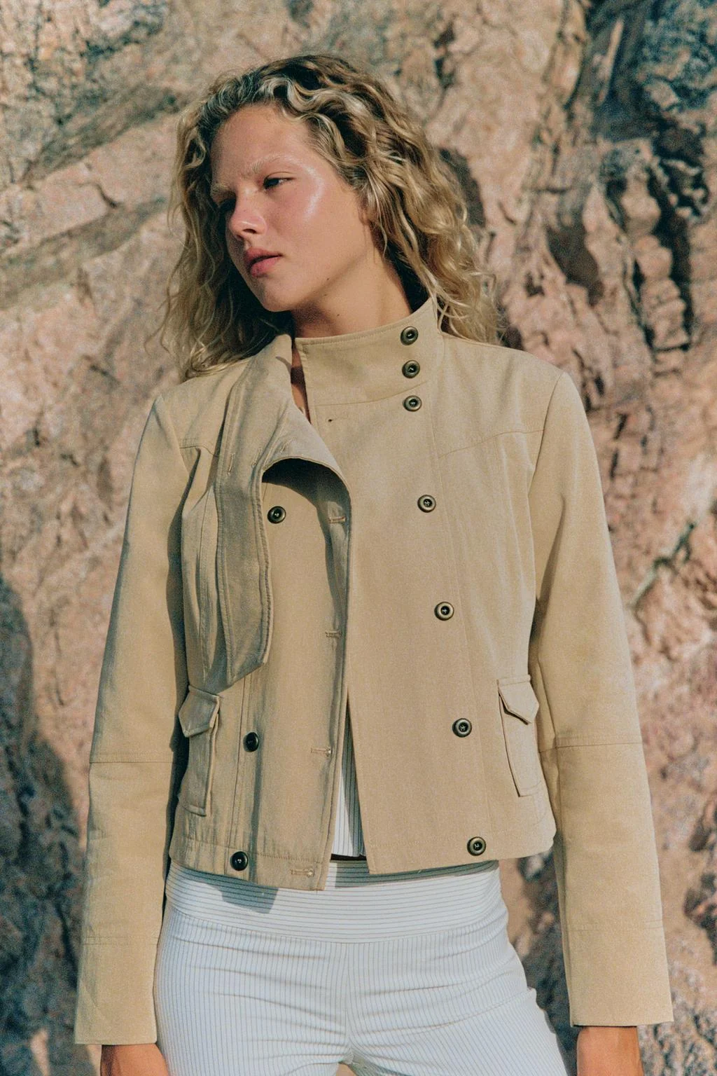 HIGH NECK JACKET WITH POCKETS