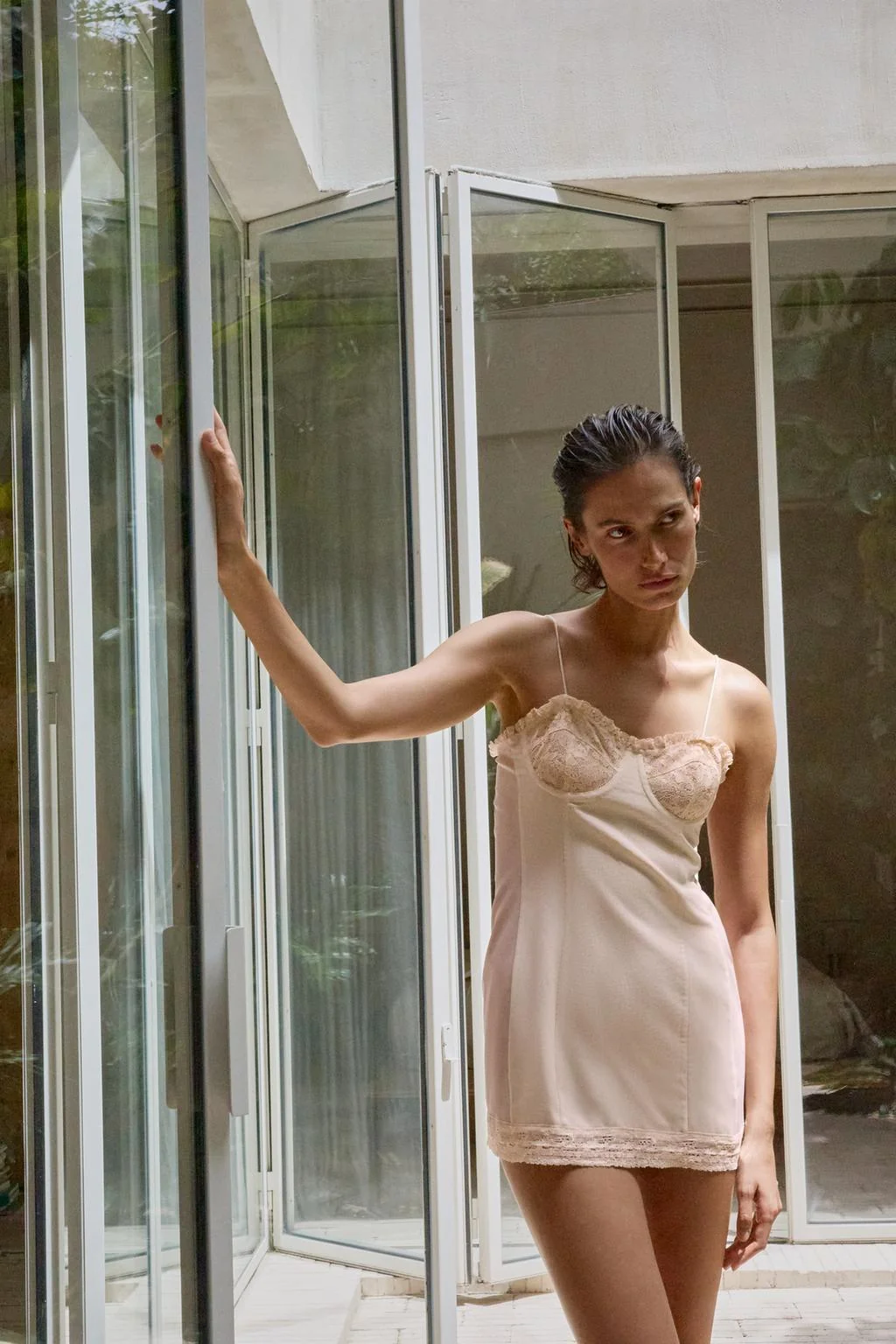 COMBINATION MINI DRESS WITH LACE AND UNDERWIRE