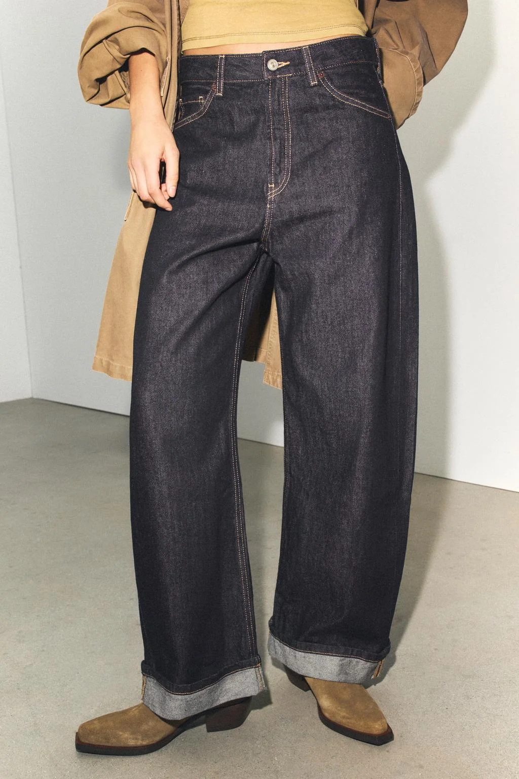 Раздельные замшевые ковбойские ботинки до лодыжки