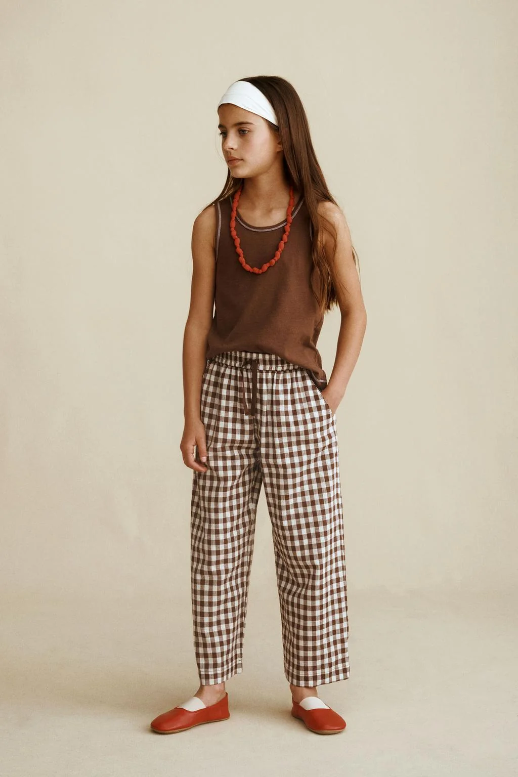 Брюки в гусиную лапку от Caramel London x Zara