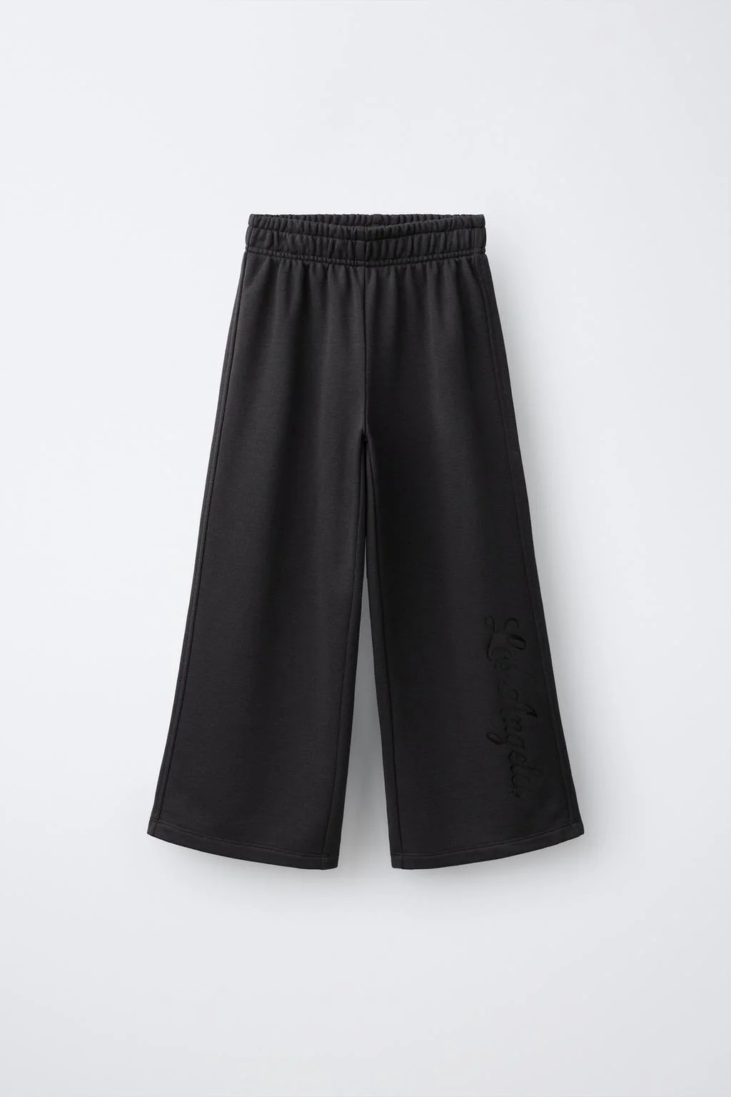 WIDE-LEG PRINTED PLUSH TROUSERS