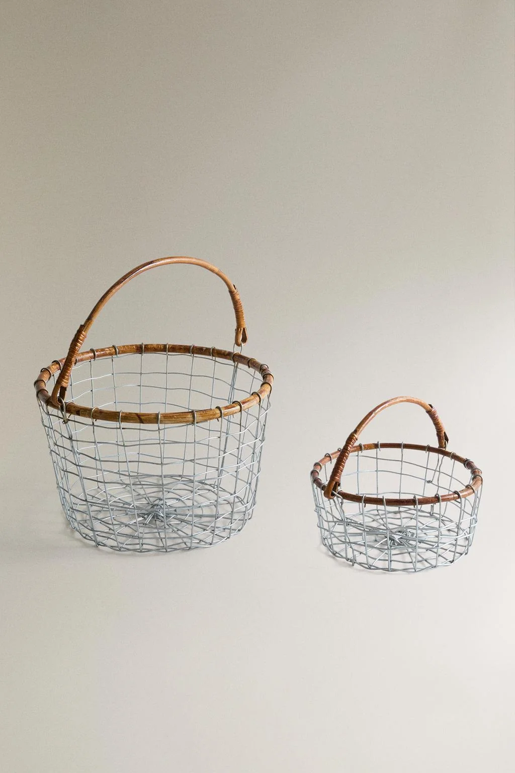 IRON AND RATTAN BASKET