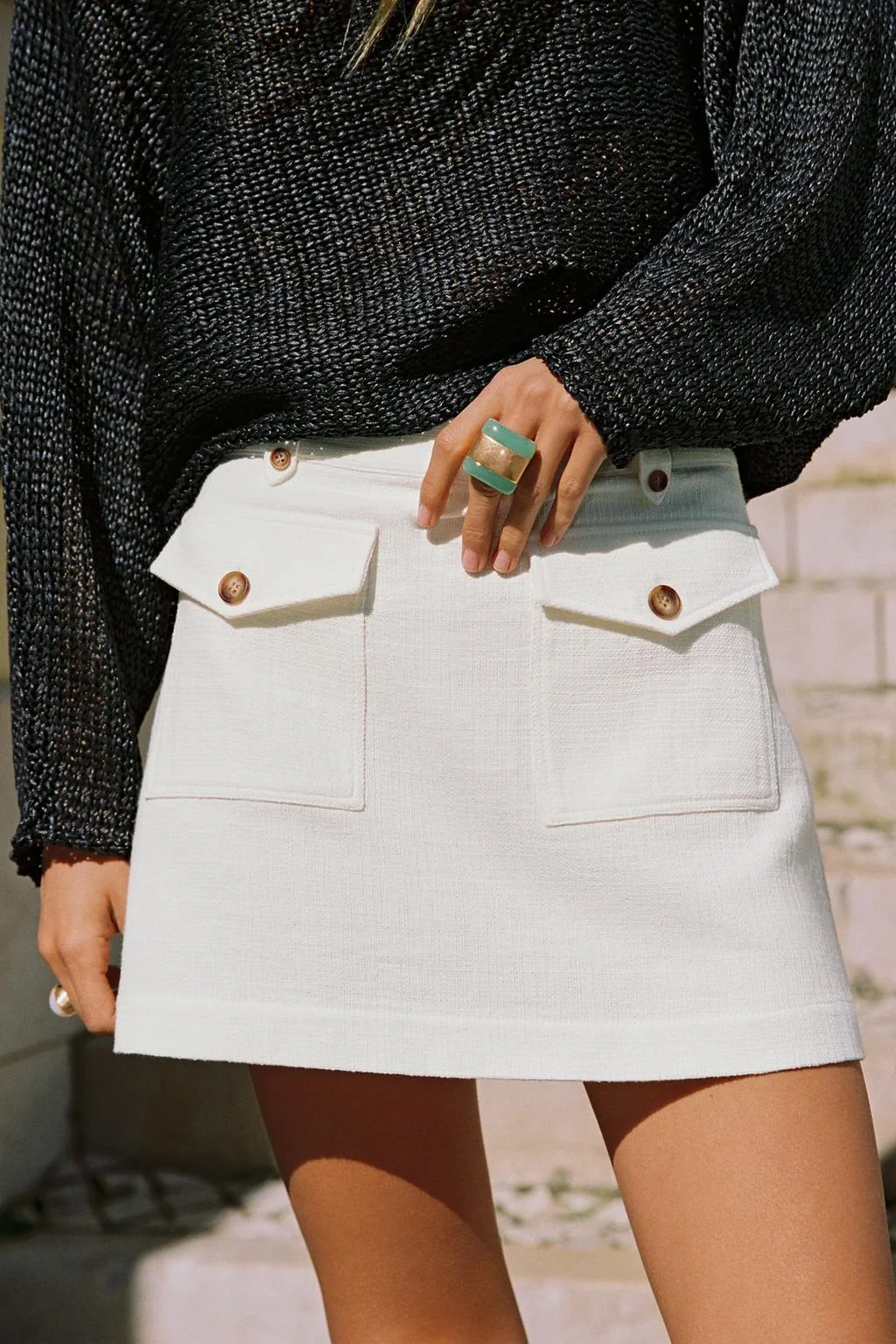 Набор из 2 колец с камнями из смолы