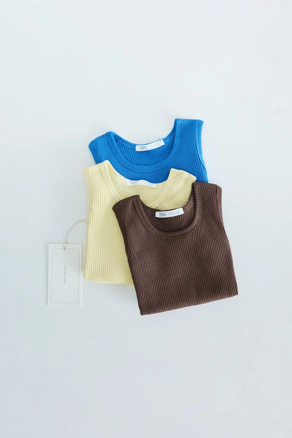 Zara timeless - набор из 3 однотонных трикотажных футболок