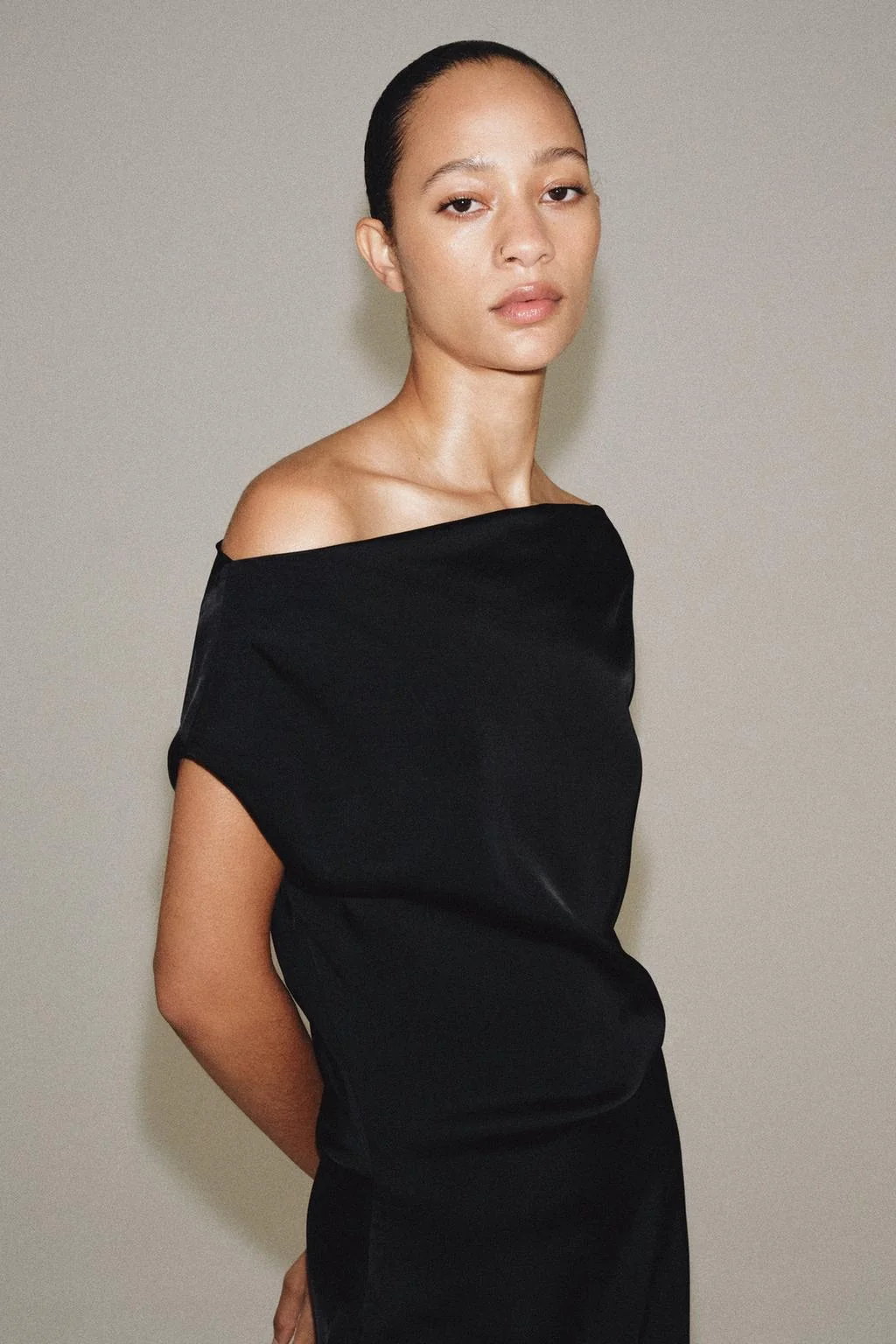 ZW COLLECTION ASYMMETRIC SATIN DRESS