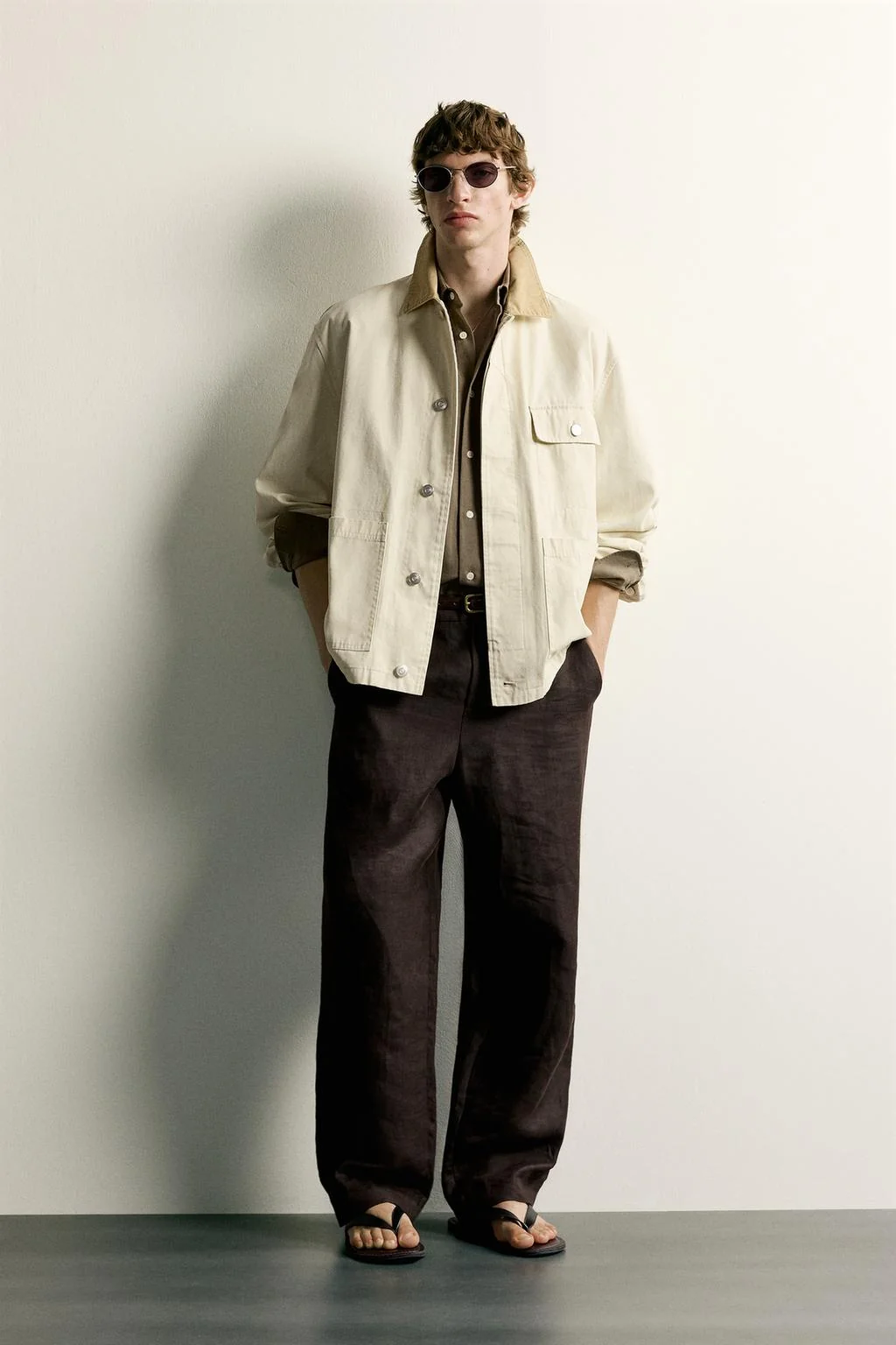 RELAXED FIT JACKET WITH CONTRAST COLLAR