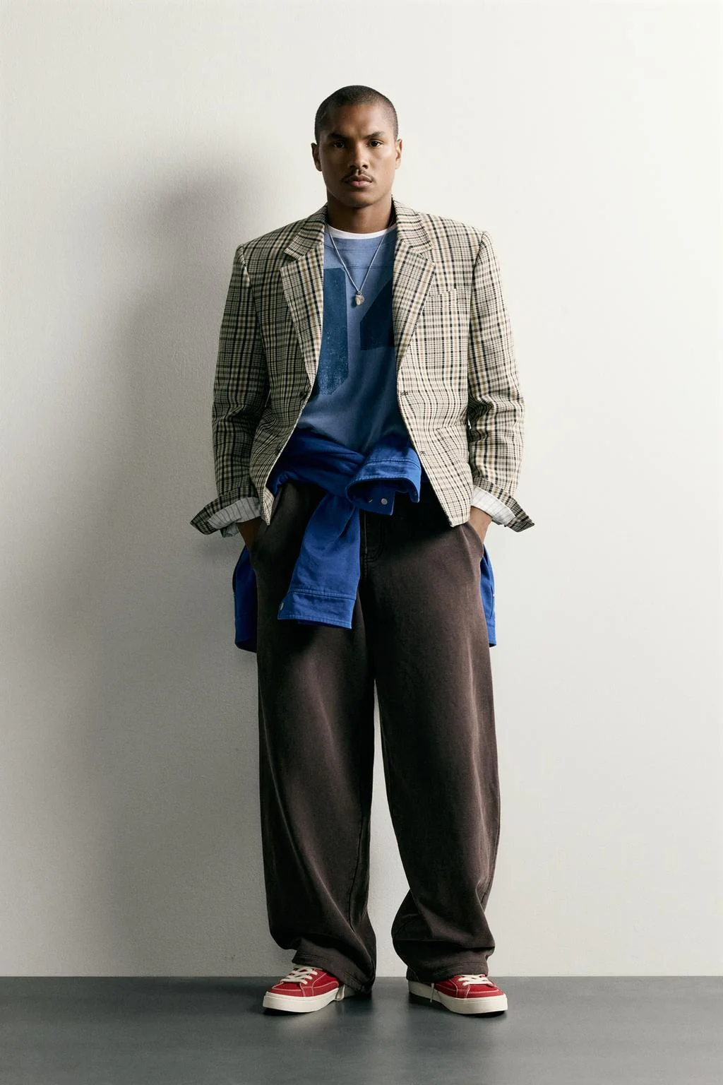 CHECK BOXY FIT BLAZER