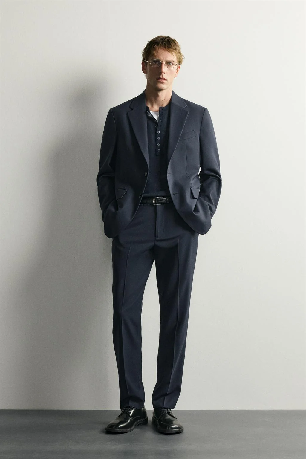 WOOL BLEND REGULAR FIT SUIT BLAZER