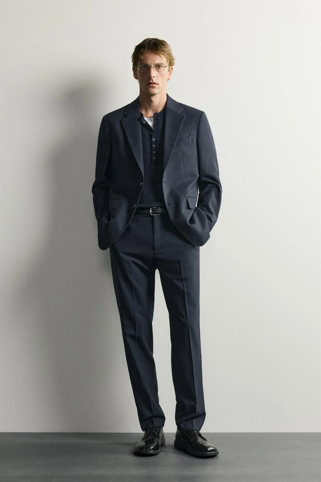 REGULAR FIT WOOL BLEND SUIT TROUSERS