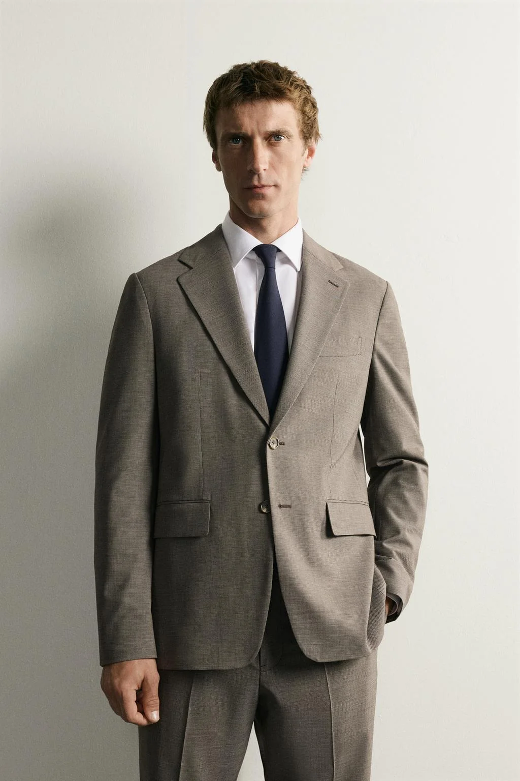 HOUNDSTOOTH REGULAR FIT SUIT BLAZER