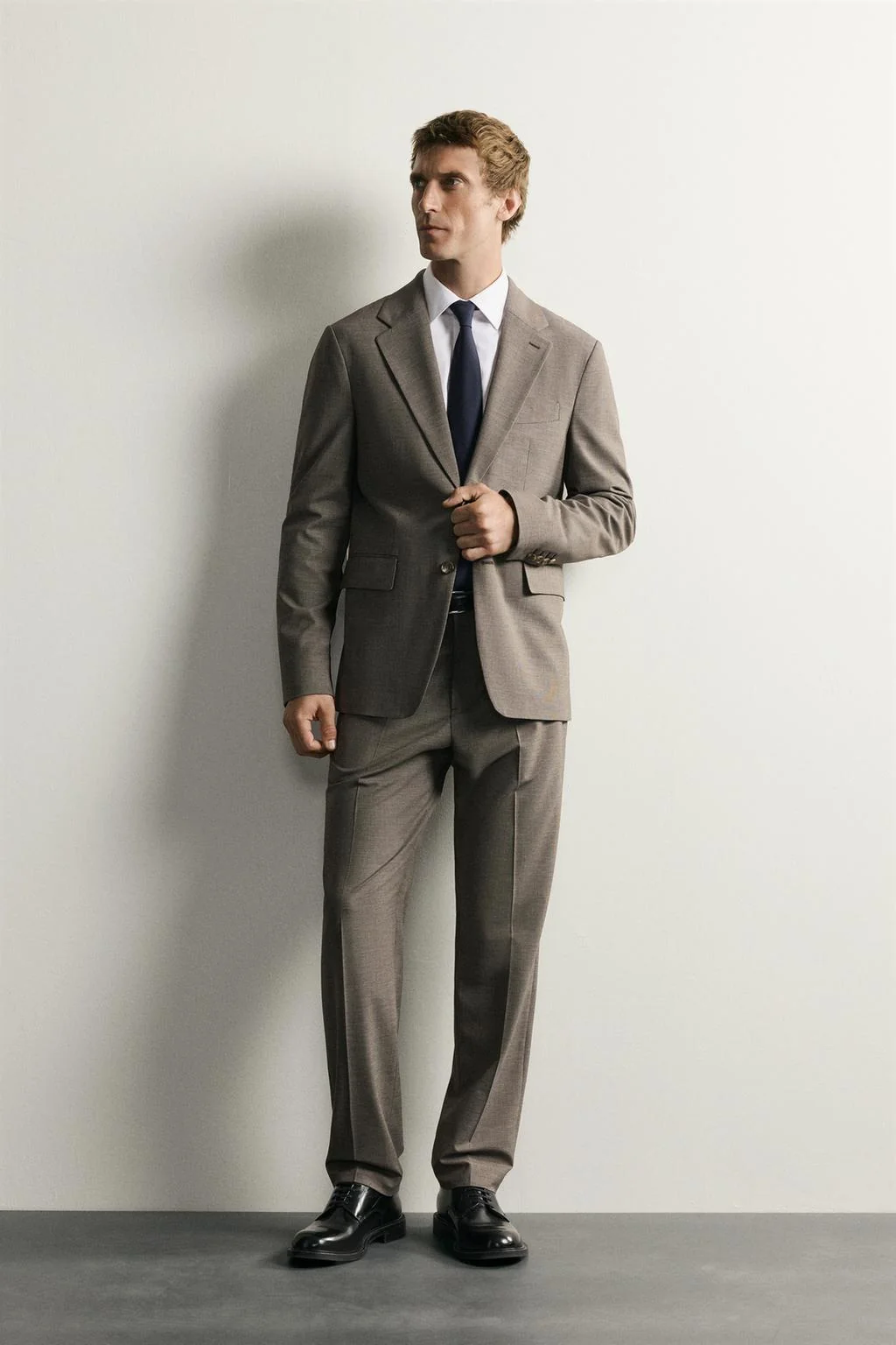 HOUNDSTOOTH REGULAR FIT SUIT TROUSERS