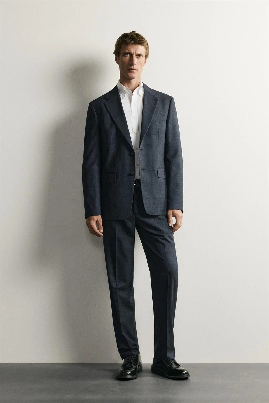 CHECK REGULAR FIT SUIT TROUSERS