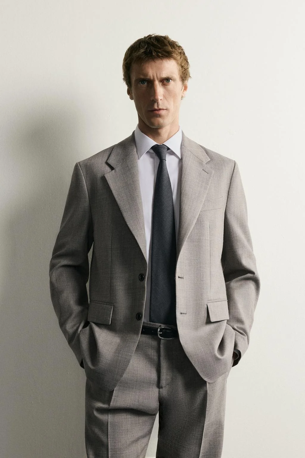 REGULAR FIT WOOL BLEND SUIT BLAZER