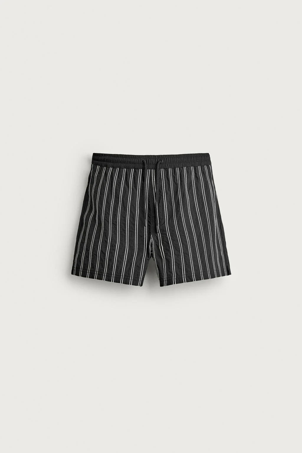 EMBROIDERED STRIPE MID-LENGTH SWIMMING TRUNKS