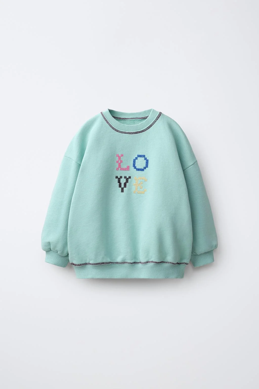 EMBROIDERED SLOGAN SWEATSHIRT