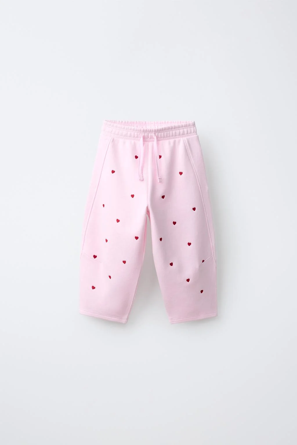 EMBROIDERED HEART BARREL PLUSH TROUSERS