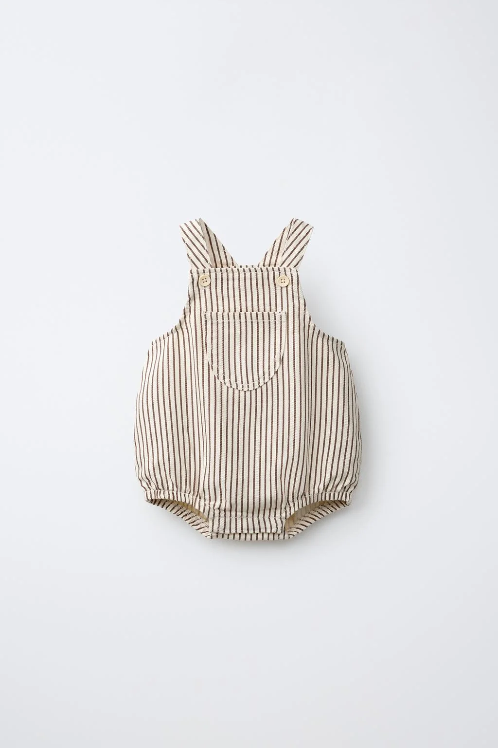 STRIPED TWILL ROMPER