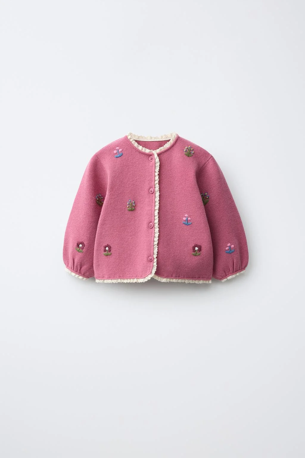 KNIT CARDIGAN WITH FLORAL EMBROIDERY