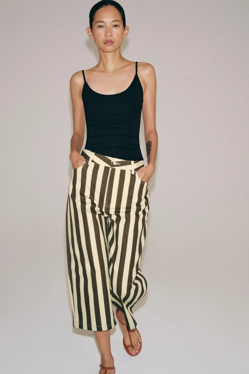 ZW COLLECTION укороченные полосатые брюки