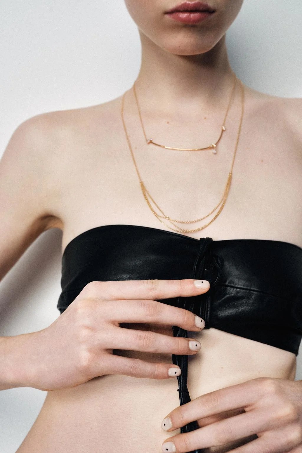 Набор из 2 минималистичных ожерелий с блеском