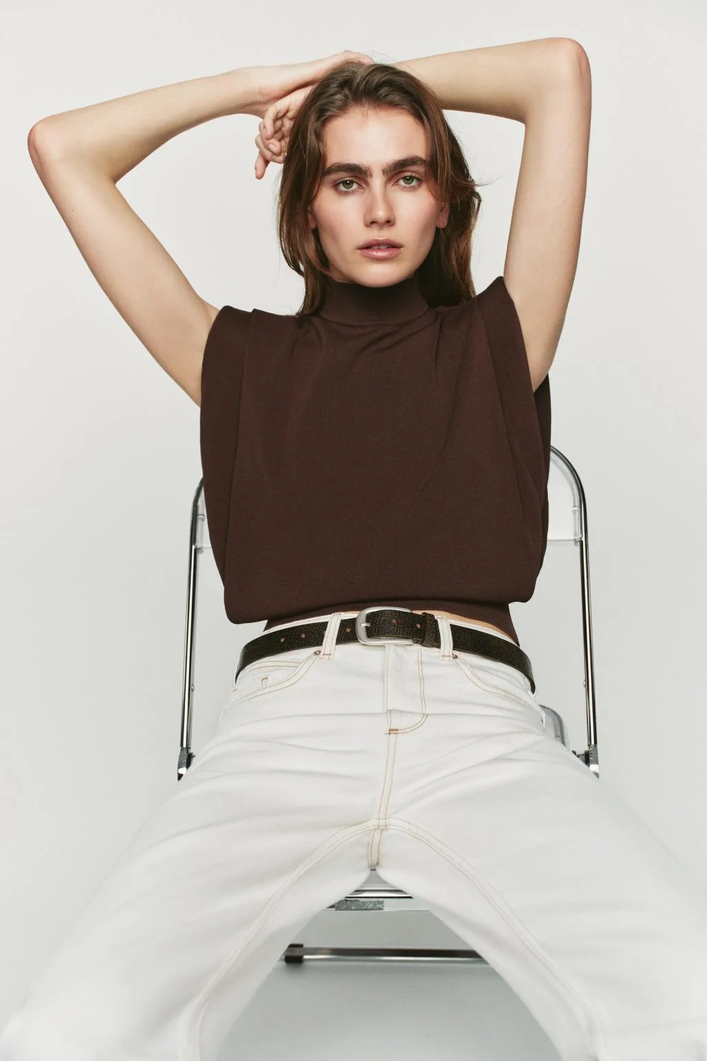 Ремень из 100% кожи с эффектом кракле — Ремни