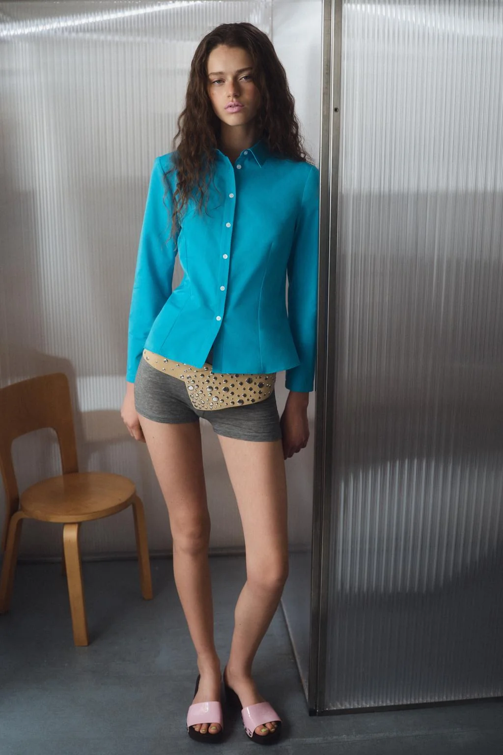 Кушак из 100% кожи с заклёпками — Ремни