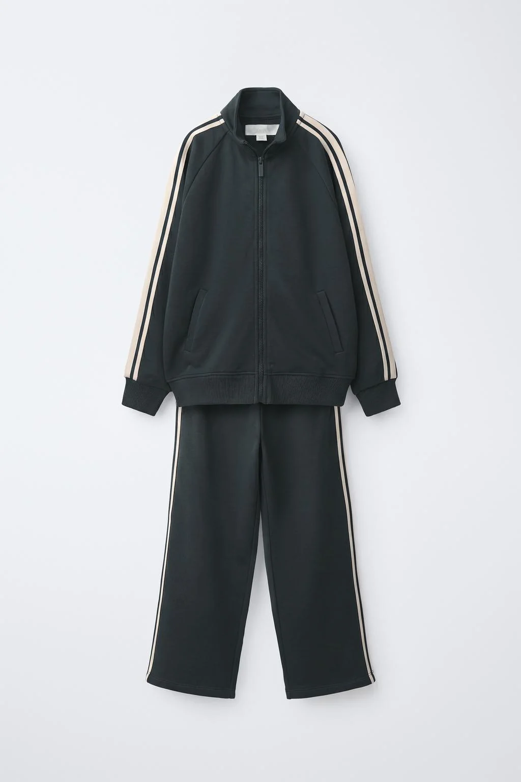 ZIP-UP SWEATSHIRT AND WIDE-LEG TROUSERS SET