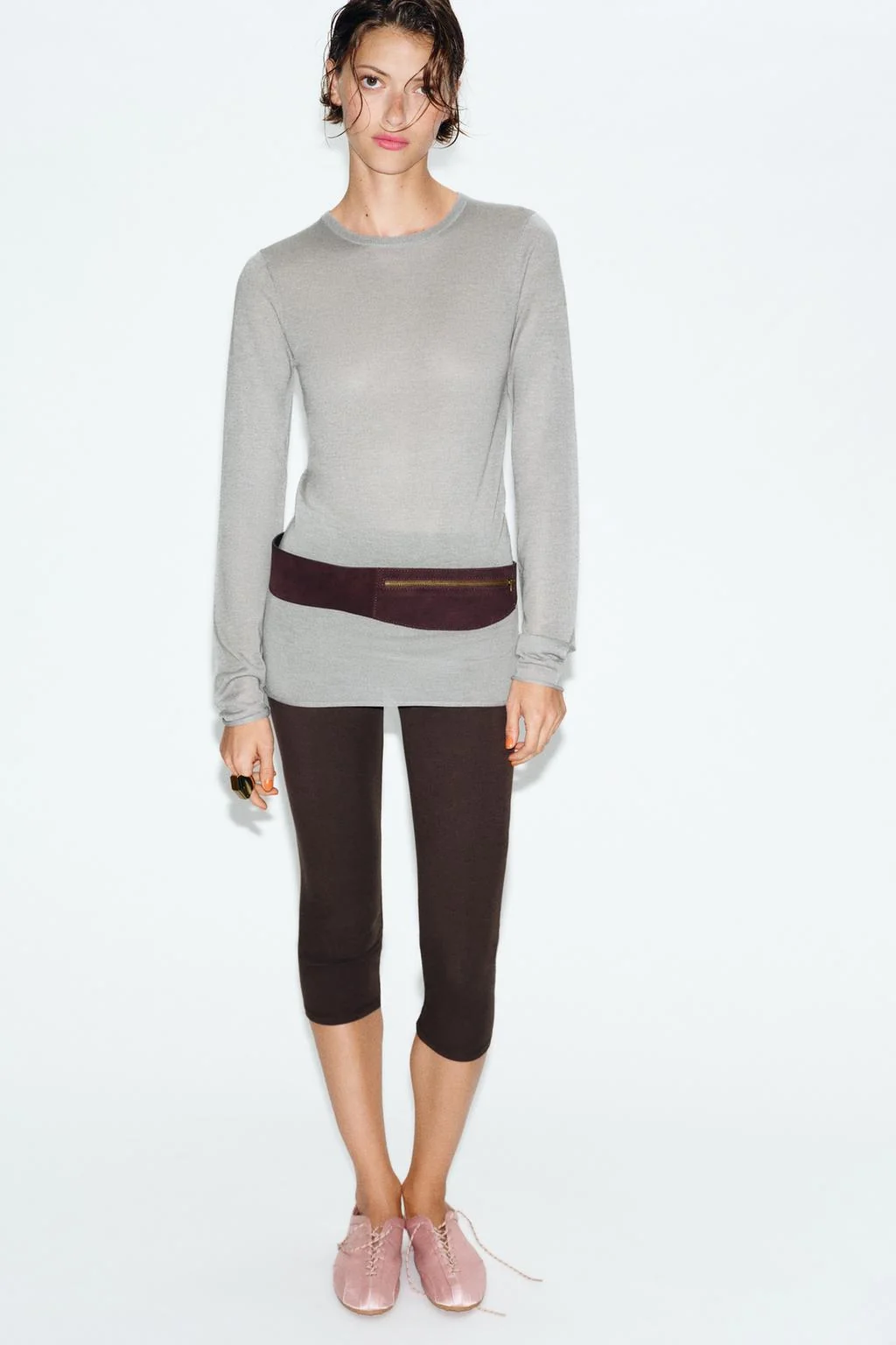 Замшевая сумка-ремень 100% с карманом