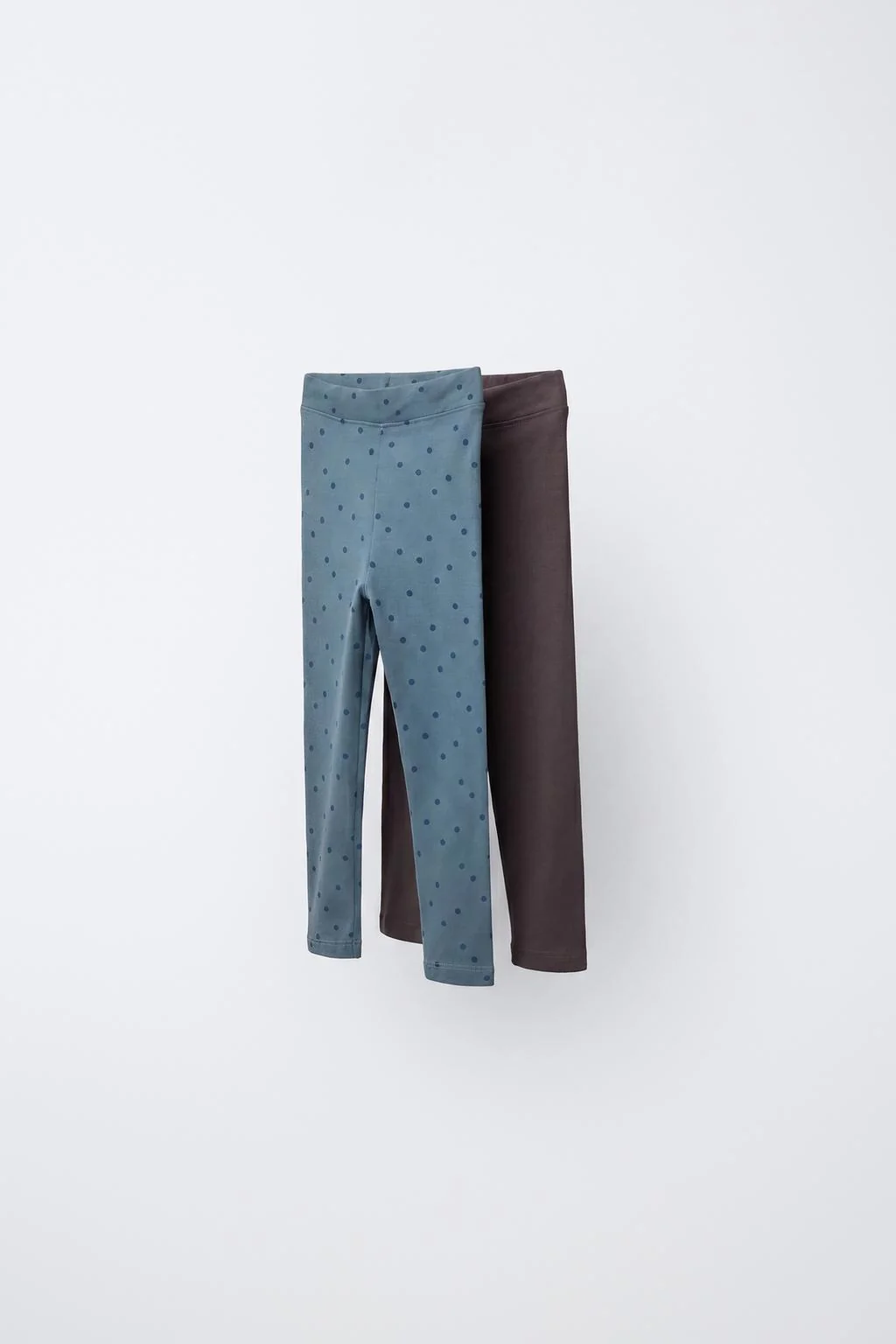 TWO-PACK OF FLORAL AND PLAIN LEGGINGS